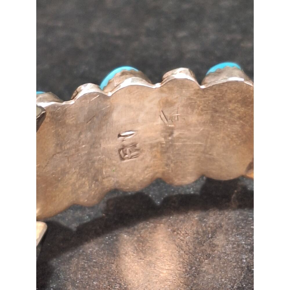 Sterling Silver Turquoise Watch Cuff w/ Geneva Quartz Watch Southwestern Runs! - Picture 5 of 11